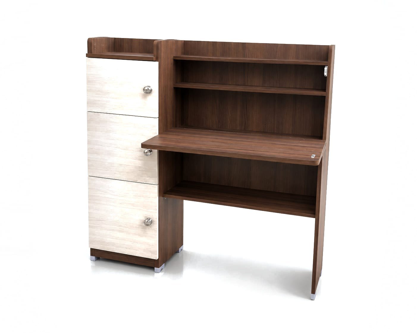 Scholar Study Desk, walnut & ivory oak